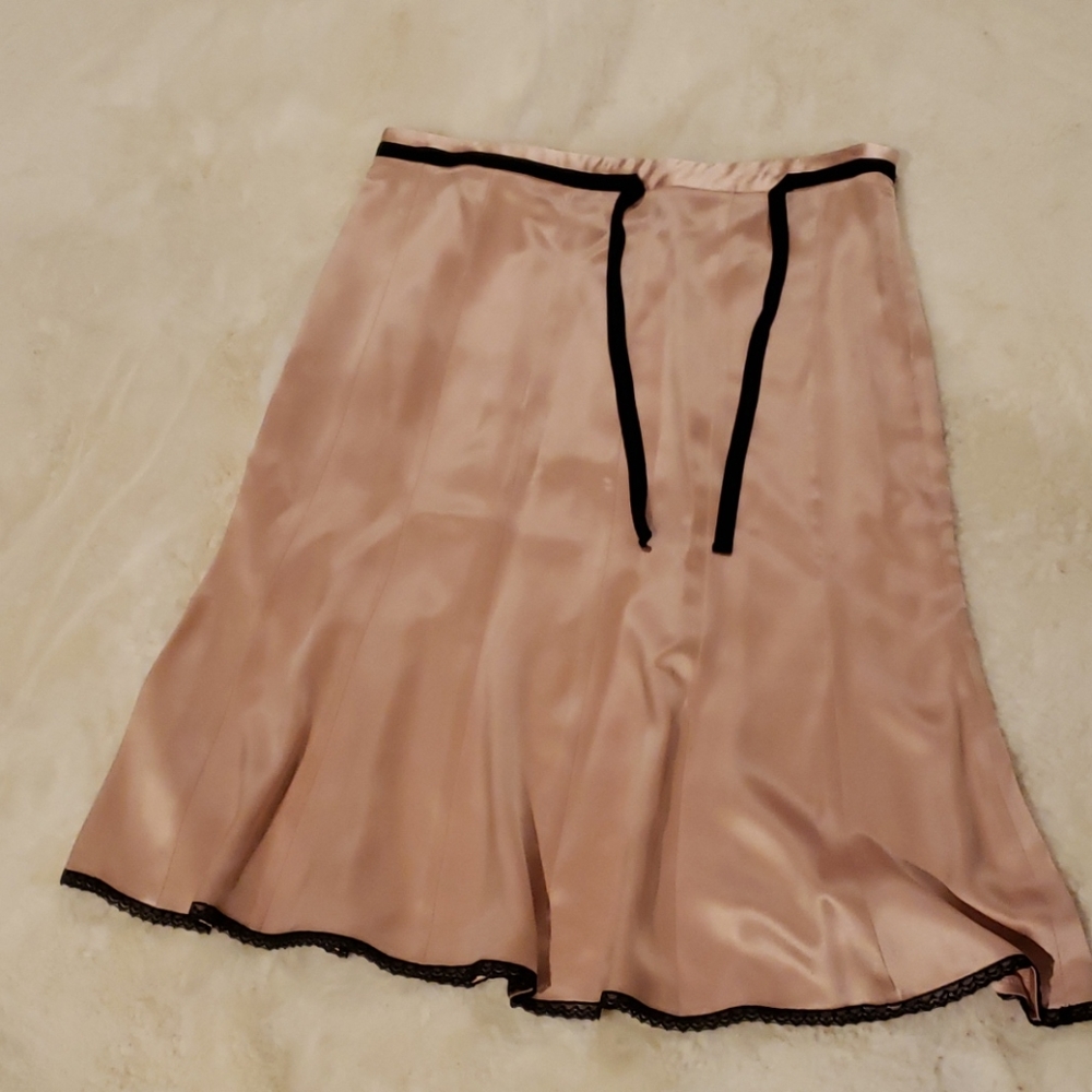 Express Pink & Black silk skirt